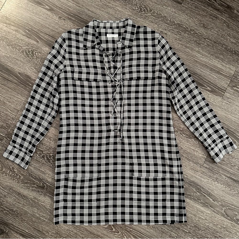 Equipment Knox Lace Up Plaid Dress
